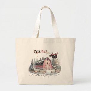 Bolsa Tote Grande Natal na Fazenda, Feliz Natal