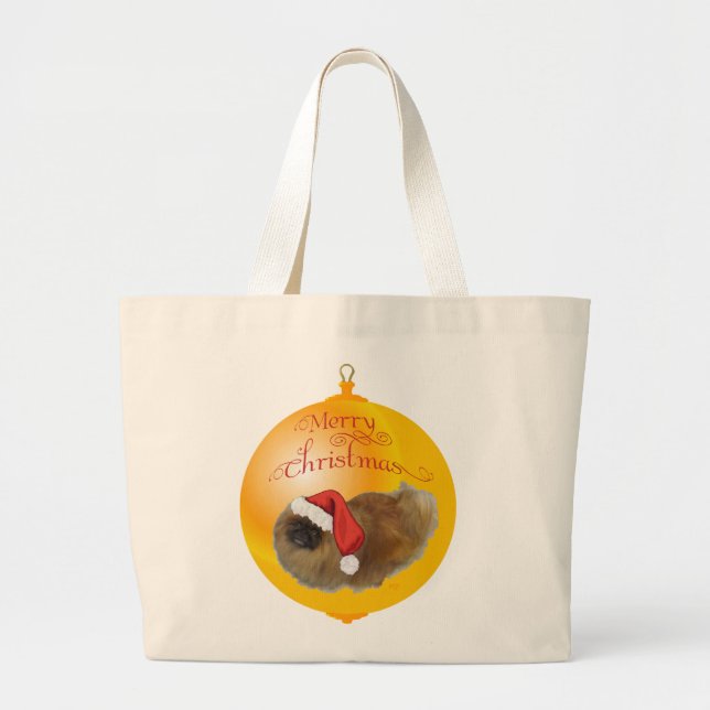 Bolsa Tote Grande Natal Pekingese (Frente)