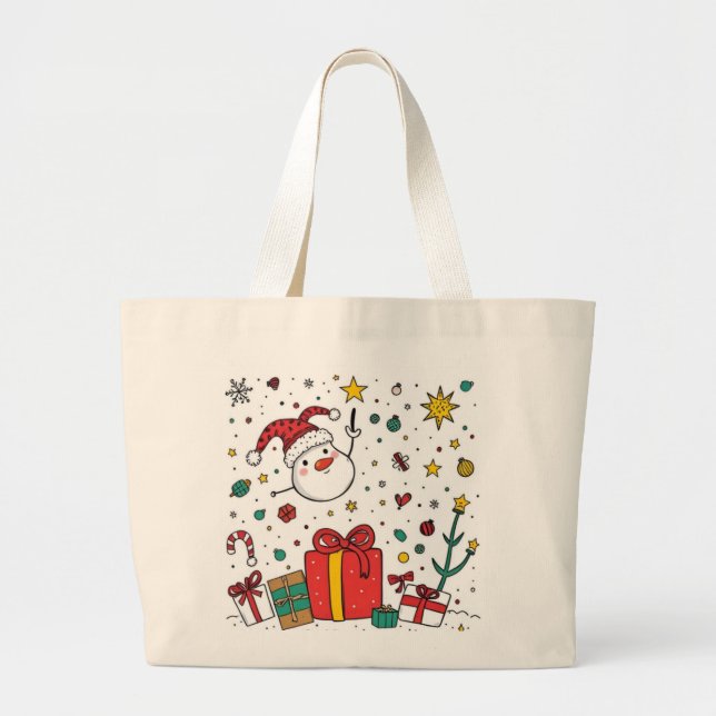 Bolsa Tote Grande Natal personalizado (Frente)