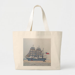 Bolsa Tote Grande Navio alto, navio Clipper, Vela, Guarda costeira d