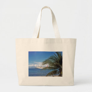 Bolsa Tote Grande Navio de cruzeiros do carnaval entrado na ilha de