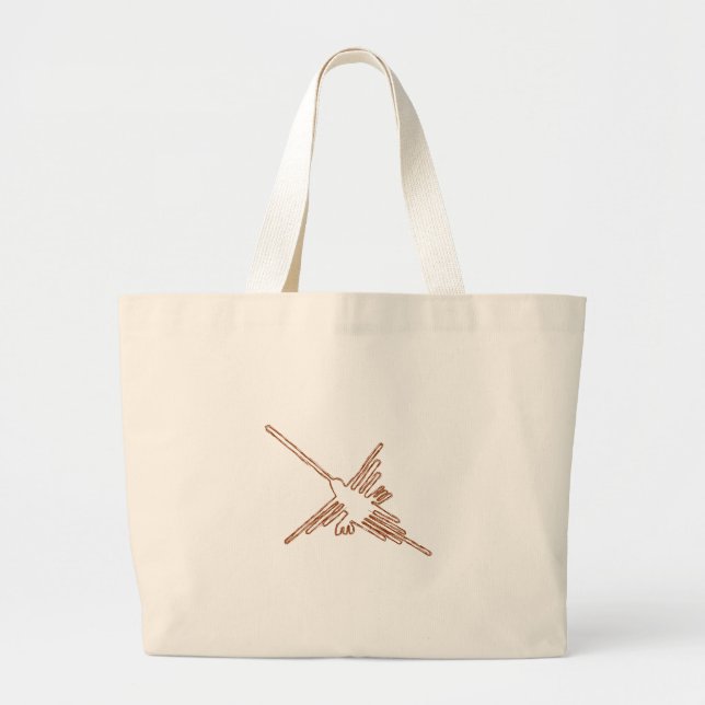 Bolsa Tote Grande Nazca Lines Hummingbird Sketch (Frente)