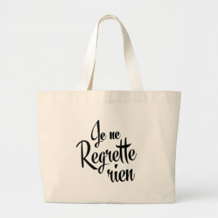 Bolsa Tote Grande Nenhum ne Regrette Rien de Je do francês dos