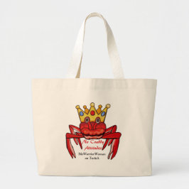 Bolsa Tote Grande Nenhuma atitude de Crabby, MmeWarriorWoman no Twit