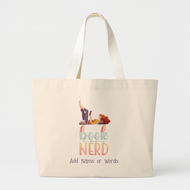 Bolsa Tote Grande Nerd de Livro - Amantes de Livros (Frente)