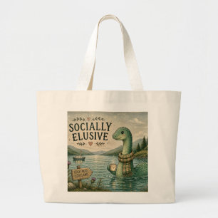Bolsa Tote Grande Nessie Esquiva Socialmente Críptido Aconchegante L