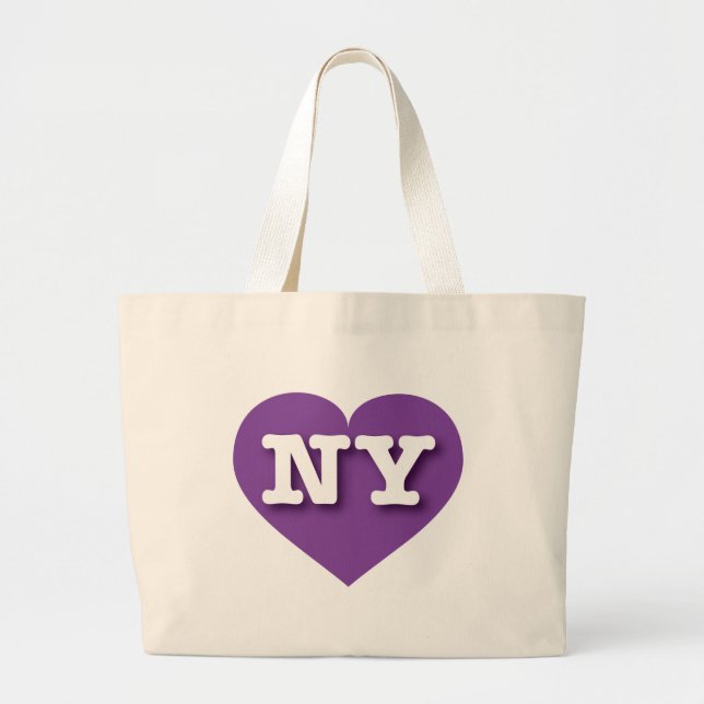 Bolsa Tote Grande New York Purple Heart - Eu amo NY (Frente)