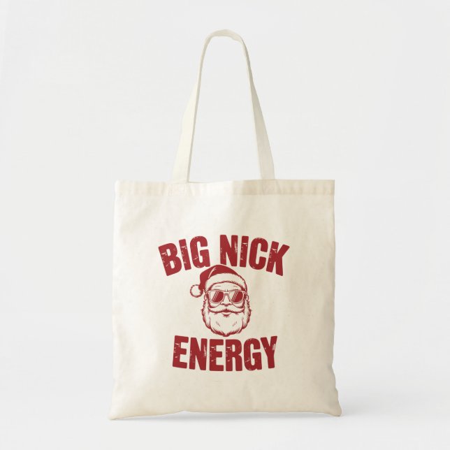 Bolsa Tote Grande Nick Energy Engraçado Papais noeis rudes Pi (Frente)
