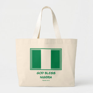 Bolsa Tote Grande NIGÉRIA DO deus abençoe Patriótico Bandeira Nai