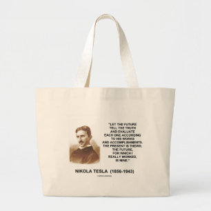 Bolsa Tote Grande Nikola Tesla deixou o futuro dizer as citações d