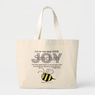 Bolsa Tote Grande Ninguém Rouba Sua Alegria/Simchah! Com abelha