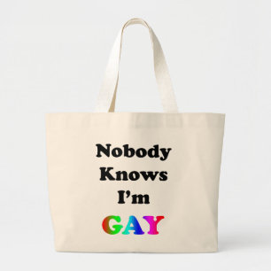 Bolsa Tote Grande Ninguém sabe que sou Gay