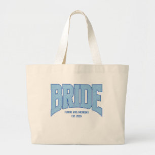 Bolsa Tote Grande NOIVA Brilho Falso Varsity Noivado Bridal