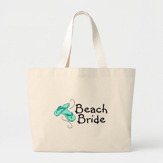 Bolsa Tote Grande Noiva da praia (casamento de praia) (Frente)
