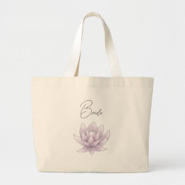 Bolsa Tote Grande Noiva de Lotus Rosa de Casamento