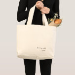Bolsa Tote Grande Nome de Script Minimalista Elegante personalizado<br><div class="desc">Um guião moderno minimalista,  design,  simples e elegante.</div>