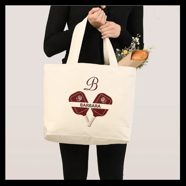 Bolsa Tote Grande Nome do Monograma Personalizado Gal Glam Glit Pick (Criador carregado)