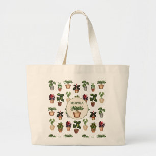 Bolsa Tote Grande Nome dos Potes Terracotta de Plantas Potentes de A
