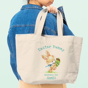 Bolsa Tote Grande Nome/feriados personalizados entrega do coelhinho