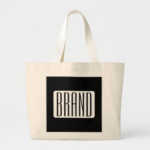 Bolsa Tote Grande Nome moderno ou nome de marca editável para negóci