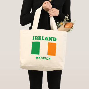 Bolsa Tote Grande Nome Personalizado Irlanda