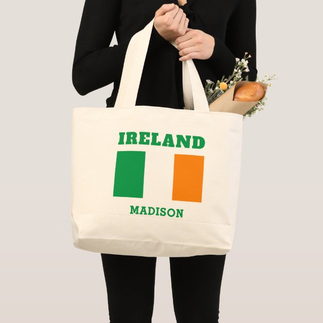 Bolsa Tote Grande Nome Personalizado Irlanda (Frente (produto))