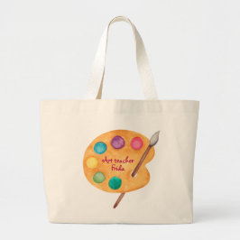 Bolsa Tote Grande NOME personalizado Professor de arte presente na c
