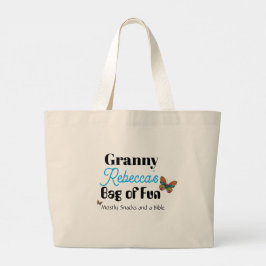 Bolsa Tote Grande Nome Personalizado | Saca de Fun Tote Fofa Vovó