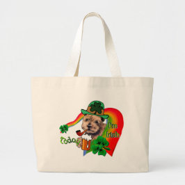 Bolsa Tote Grande Norfolk Terrier Rua. Dia de Patrick