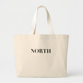 Bolsa Tote Grande Norte | Logotipo Preto Minimalista Clássico Atempo