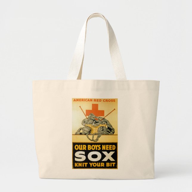 Bolsa Tote Grande Nossa malha do ~ do Sox da necessidade dos meninos (Frente)