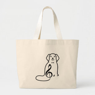 BOLSA TOTE GRANDE NOTA DE CACHORRO E MÚSICA