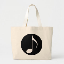 Bolsa Tote Grande nota musical ~ preta