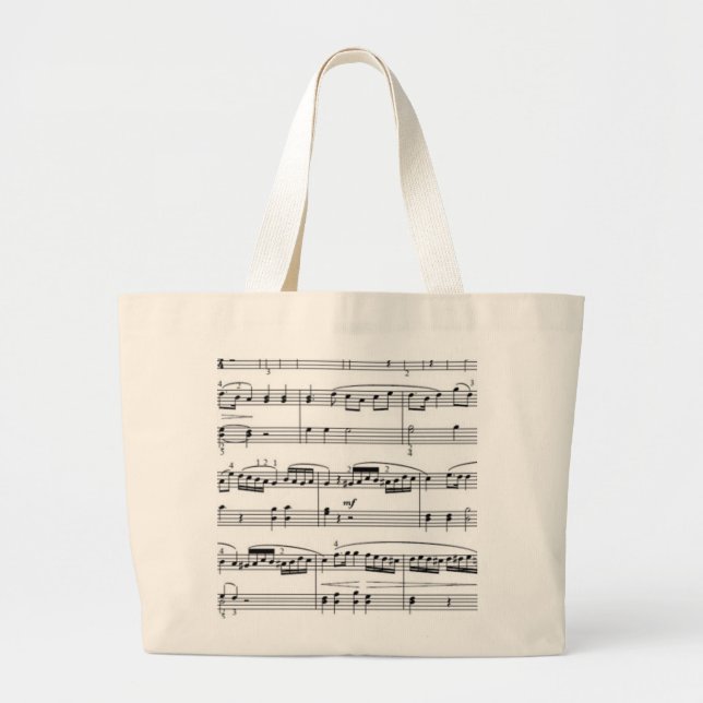 Bolsa Tote Grande notas musicais (Frente)