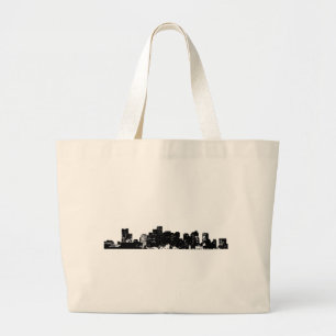 Bolsa Tote Grande Nova Iorque de Pop de arte branco preto