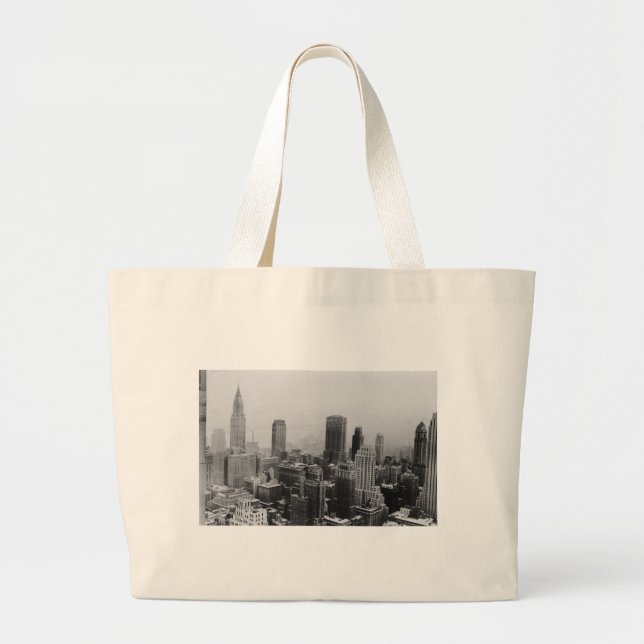Bolsa Tote Grande Nova Iorque de Vintage (Frente)