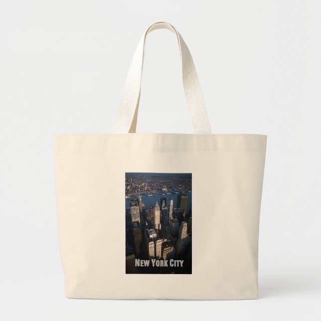 Bolsa Tote Grande Nova Iorque Inferior de Manhattan (Frente)