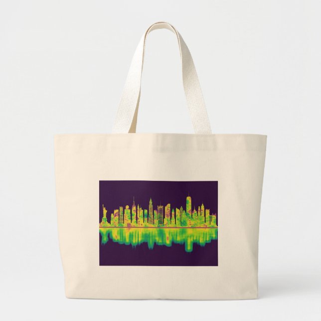 Bolsa Tote Grande Nova Iorque Skyline (Frente)