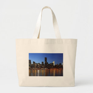 Bolsa Tote Grande Nova Iorque Skyline à Noite