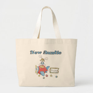 Bolsa Tote Grande Nova tia - Camisetas e presentes de avião