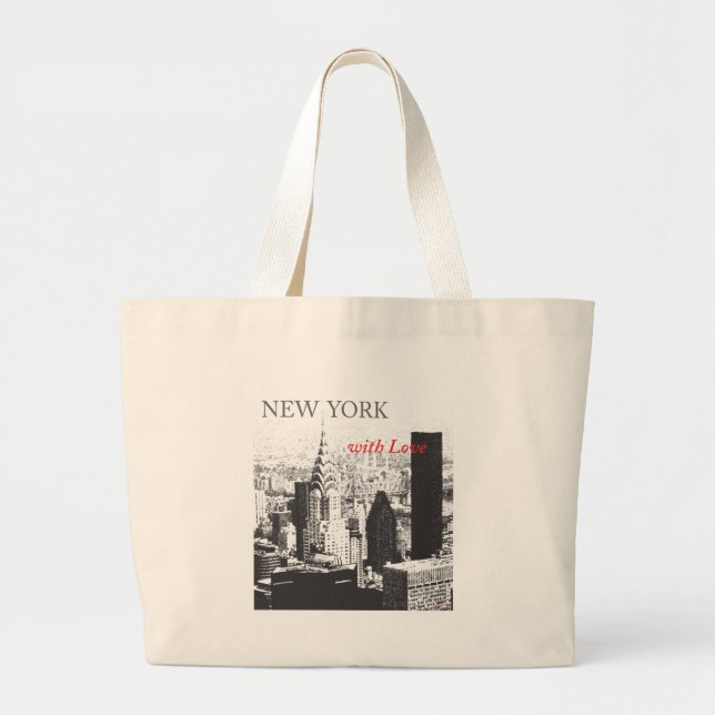 Bolsa Tote Grande Nova York com amor (Frente)