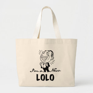 Bolsa Tote Grande Novas camisetas e presentes do Lolo sorridentes