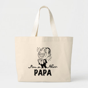Bolsa Tote Grande Novo Papá Sorrindo Camisas e Presentes