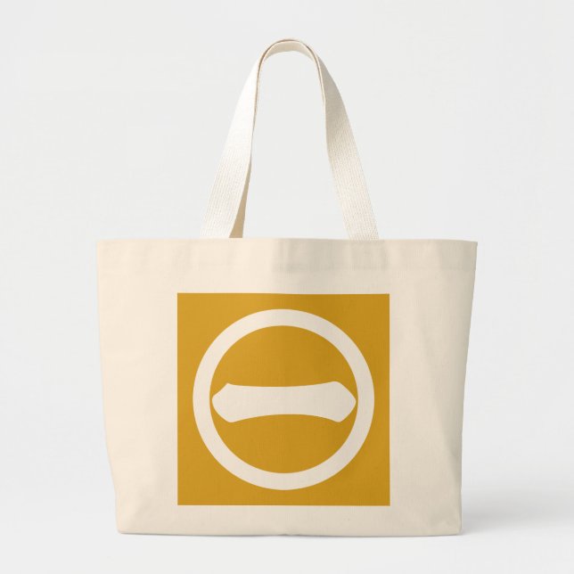 Bolsa Tote Grande Numeral Kanji 1 em círculo (Frente)