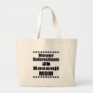 Bolsa Tote Grande Nunca subestime a mamã de Basenji