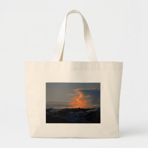 Bolsa Tote Grande Nuvem da neve sobre Newtown, Powys