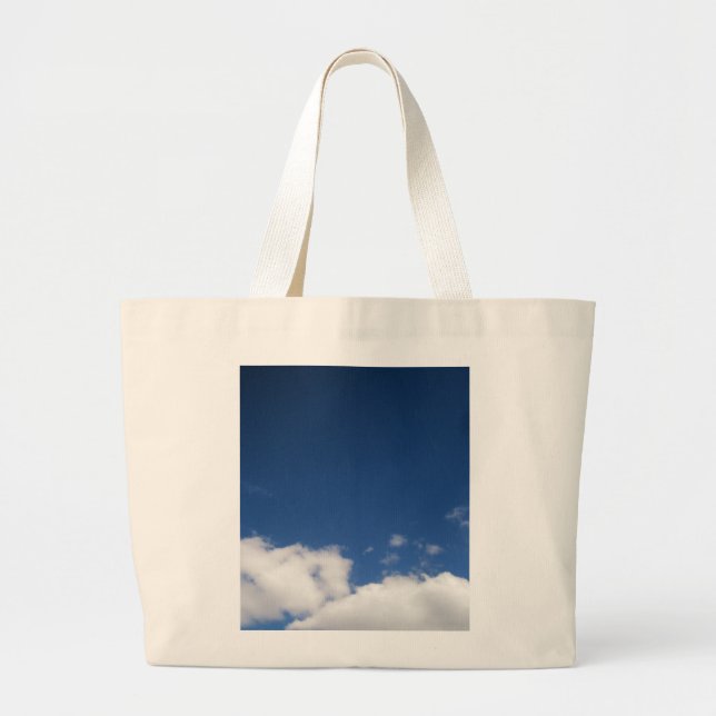Bolsa Tote Grande Nuvens e céu azul (Frente)
