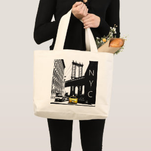 Bolsa Tote Grande Nyc Brooklyn Yellow Taxi Nyc Nova Iorque