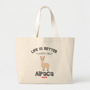 Bolsa Tote Grande O Alpaca Lover Dift Life É Melhor Com Um Alpaca Gi