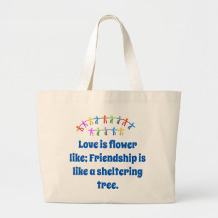 Bolsa Tote Grande O Amor É Mais Flor - Cota De Amizade